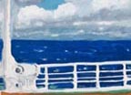 This John Button watercolor was painted of the view from a deck of a ship
